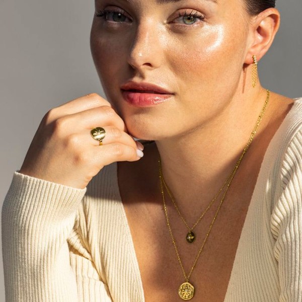 Collier - Luxenter - Issy - Guld 18 karat - Zirkonia - Justerbar kæde
