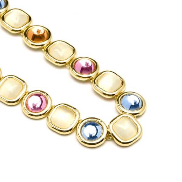 Collier - Luxenter - Mante - 18K guld - Multikolor krystal - 42 cm + 3 cm forlængelse Flerfärgad