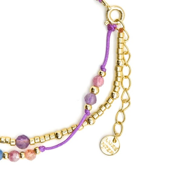 Armband - Kapac - Silver 925 - Guld 18k - Flerfärgade kristaller - 16 cm + 3 cm förlängning Flerfärgad