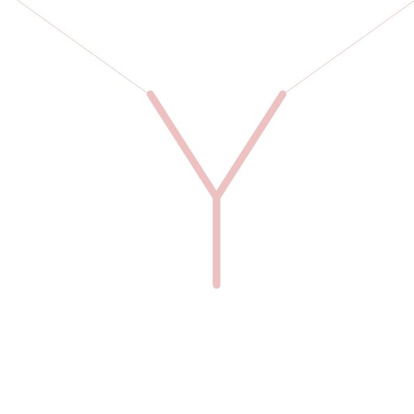 Collier - Luxenter - Bogstav Y - Argent 925 - Rosaguld 18K - Multifarvet zirkon Flerfärgad