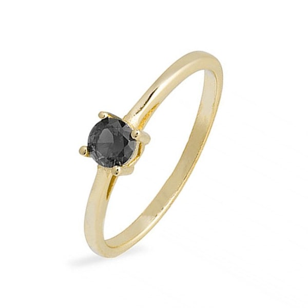 Sormus - Luxenter - Otieno - Hopea 925 - Zirkoni Onyx - Keltakulta 18k svart 14