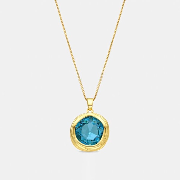 Halsband - Luxenter - Nianli - Blå kristall - Guld 18k - 42 cm + 3 cm förlängning