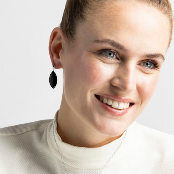 Örhängen - AYOM - 925 Silver - Rhodium - Onyx - Kvinna Svart