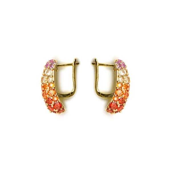 Boucles d'oreilles Luxenter i 925 sølv og multicolor zirkon med 18k guld finish - Abxi Flerfärgad