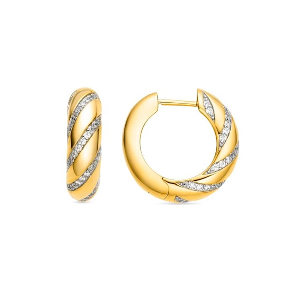 Øreringe - Luxenter - Vikai - Sølv 925 - Zirconium - Guld 18k