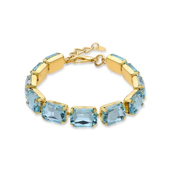 Armband - Ankek - Modell i blått kristall - 18k guld - Längd 16 cm + 3 cm förlängning Blå