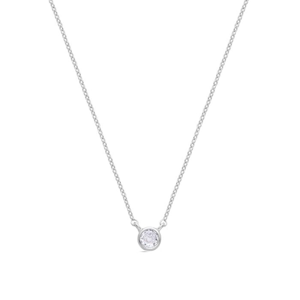 Halsband - Luxenter - Akele - Kubisk zirkon - Rhodiumbeläggning - 40,5 cm + 3 cm förlängning