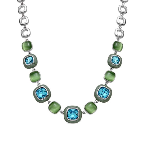 Halsband - Luxenter - Drogolo - Blå kristall - Rhodiumpläterad - 42cm + 3cm förlängning Silver