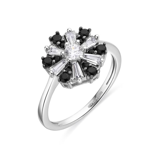 Ring - Luxenter - Lorush - Silver 925 - Zircon Onyx - Rhodium Plated svart 18