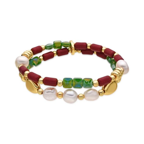 Armbånd - Luxenter - Kany - 18k guld - Hvid perle - Elastisk 14,5 mm Vit