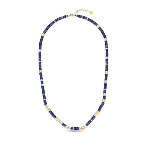 Collier Luxenter i 925 sølv med naturlig Lapis Lazuli færdig i 18K guld - Ihun