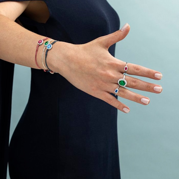 Armband - Luxenter - Lyla - Silver 925 - Zirkon smaragd - Justerbar Grön