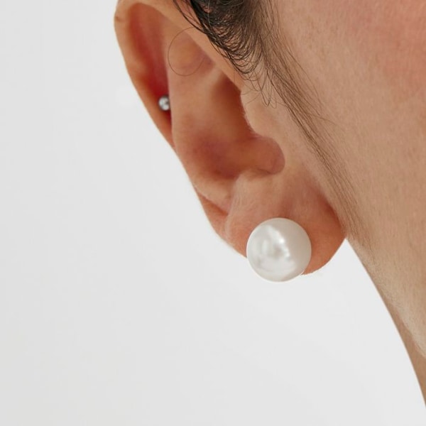 Øreringe - Luxenter - Mayhi - Sølv 925 - Hvid perle - Rhodium belagt