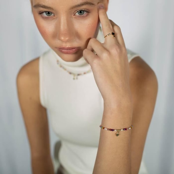 Armband - Nymox - Silver 925 - 18 Karat Guldplätering - Mångfärgad Kristall - One Size Flerfärgad