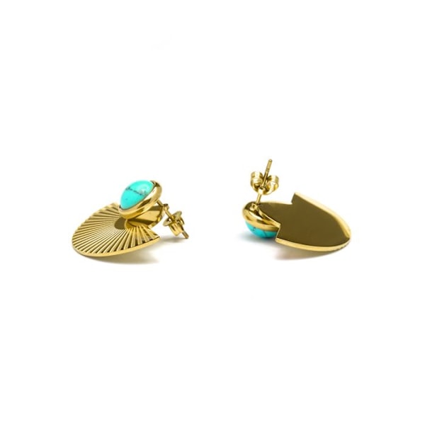 Örhängen - Luxenter - Ria - 18K guld - Turkos - Dormeuse Turkos