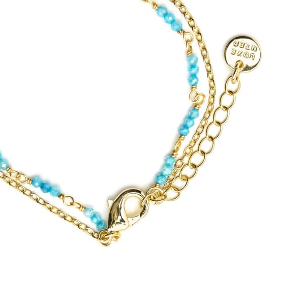 Armband - Luxenter - Zinli - Blått kristall - 18k guld - 16cm + 3cm förlängning Blå
