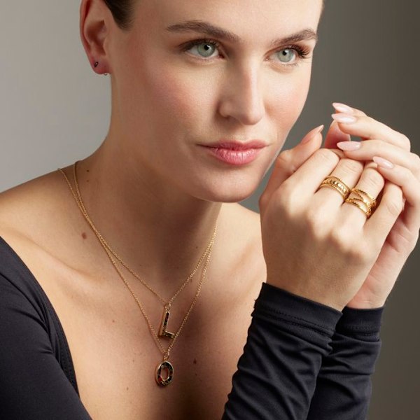 Øreringe - Luxenter - Otieno - Sølv 925 - Onyx zirkoner - 18K guld