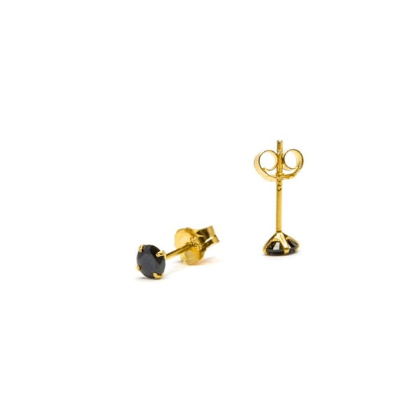 Øreringe - Luxenter - Otieno - Sølv 925 - Onyx zirkoner - 18K guld