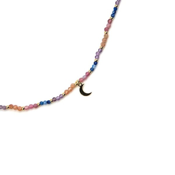 Collier - Luxenter - Linshu - Silver 925 - Guld 18k - Flerfärgade kristaller Flerfärgad