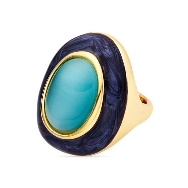 Ring - Luxenter - Gori - Blå kattöga - 18 karat guld - Bredd 30 mm blå 14