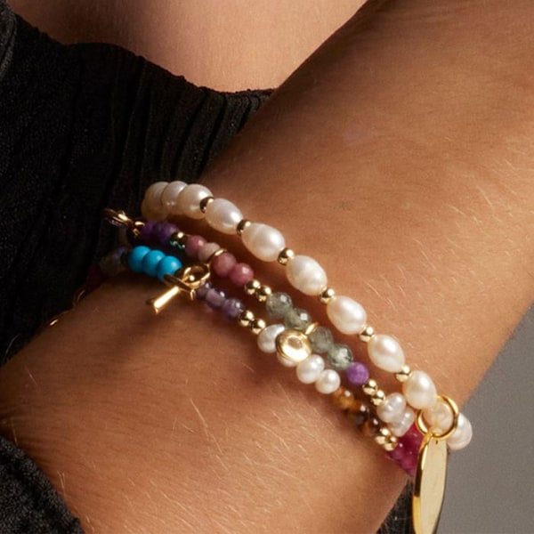 Armbånd - Luxenter - Lyhakk - Argent 925 - Guld 18K - Multifarvede krystaller Flerfärgad