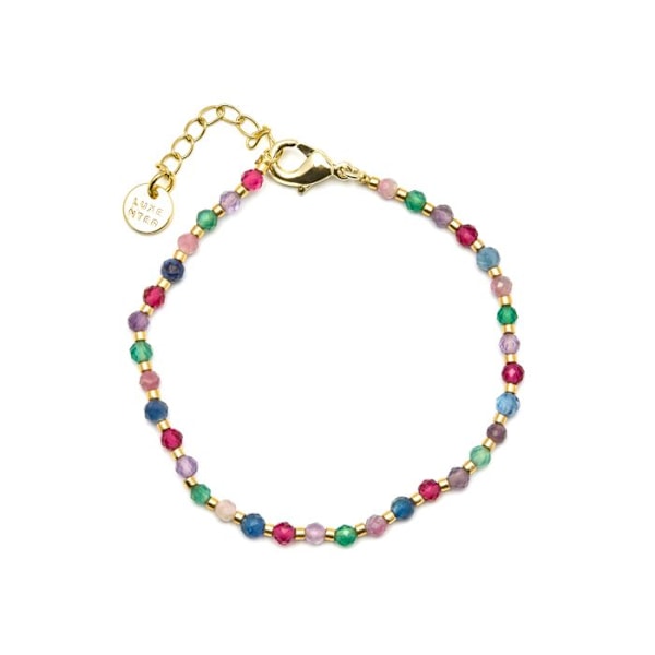 Armband - Aiel - Flerfärgad - 18K guld - 16,5 cm + 3,5 cm förlängning - Kristall Flerfärgad
