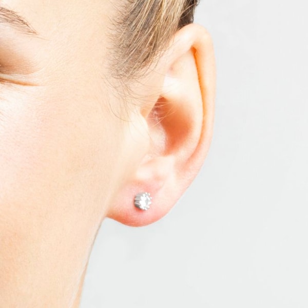 Øreringe - SHELAT - Argent - 925/1000 - Zirkoniumoxid - Dormeuse vit svart