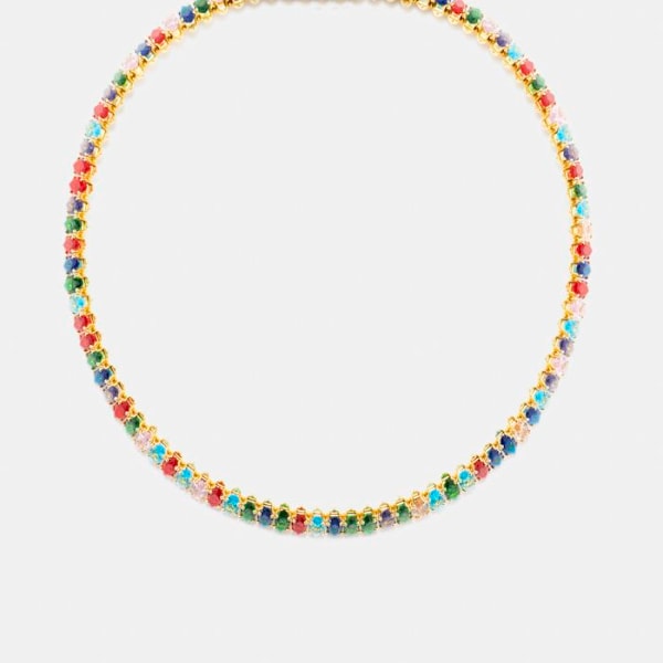 Collier - Luxenter - Nex - Multifarvet krystal - 18k guld - 10 cm Flerfärgad
