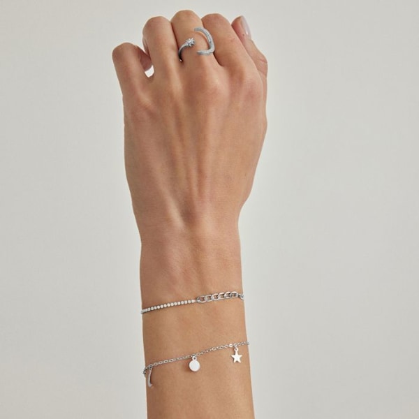 Armband - Luxenter - Nirik - Glittrande zirkon - Rhodinerad - 16 cm + 3 cm förlängning
