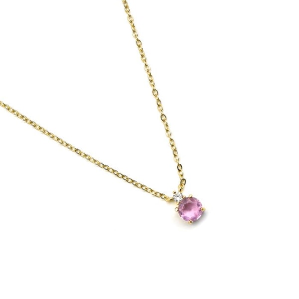 Collier - Luxenter - Akma - Silver 925 - Guld 18k - Hydrotermal kunzit kvarts