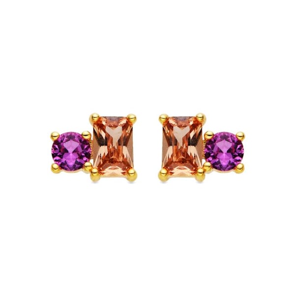 Örhängen - Luxenter - Eleon - Silver 925 - Flerfärgad zirkon - Guld 18k Flerfärgad