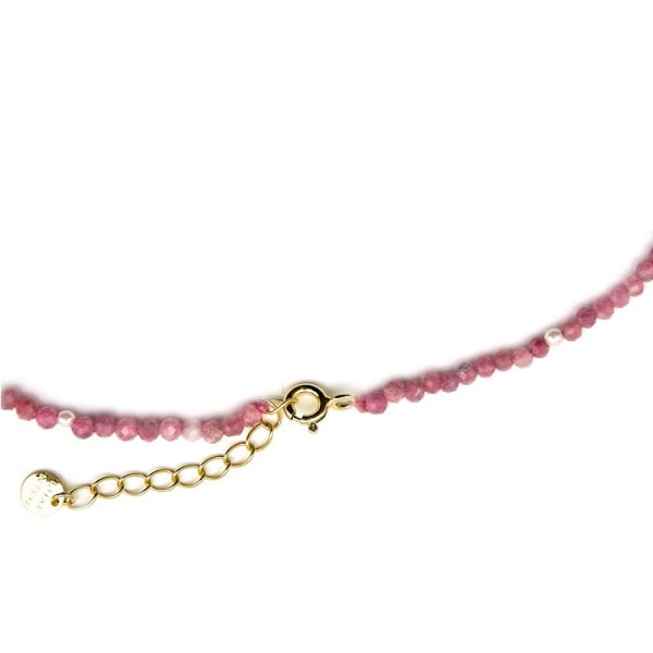 Collier Luxenter i 925 sølv med rosa krystal og 18k guld finish - Atlo Rosa
