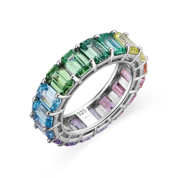 Ring - Luxenter - Syruo - Silver 925 - Multicolored zircon - Rhodium plated mångfärgad 14