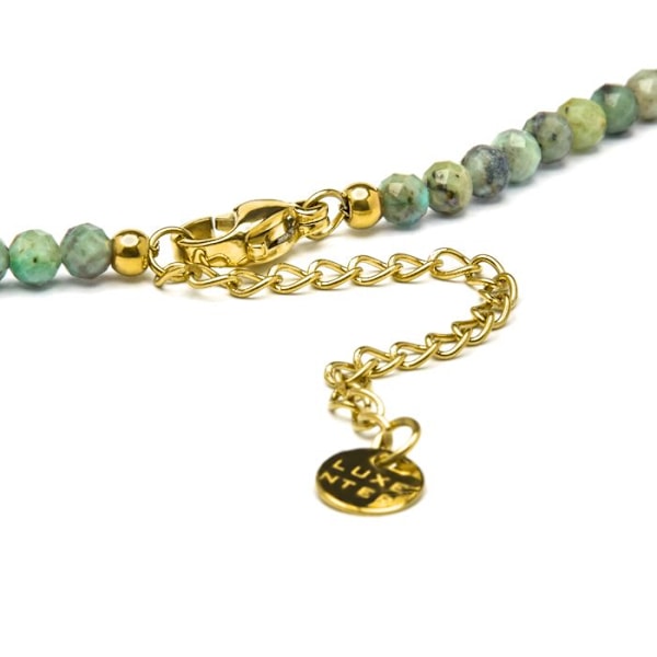Collier - Luxenter - Salki - Flerfärgad natursten - 18k guld - 42cm + 3cm förlängning Flerfärgad