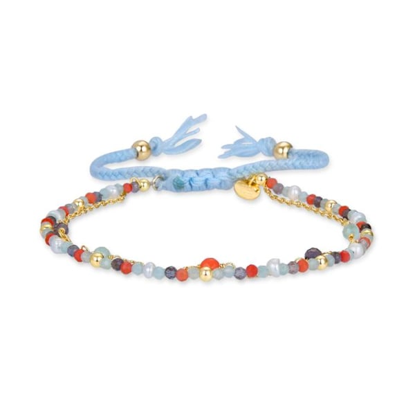 Armbånd - Asvorg - Argent 925 - Pastel grøn hydrotermal kvarts - Guld 18K - 0,78 gr Pastellgrön