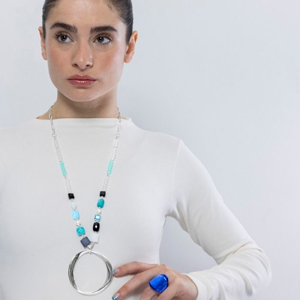 Halsband - Miyou - Afrika - Flerfärgad kristall - 18k guld - 85 cm + 3 cm förlängning Flerfärgad