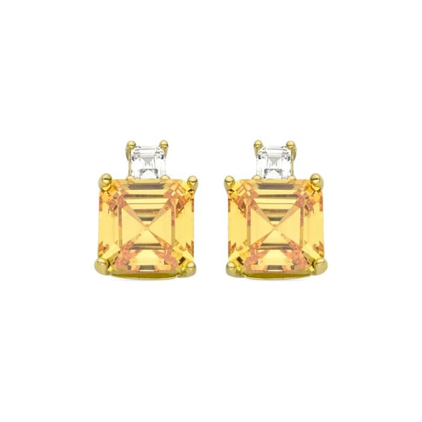 Øreringe - Luxenter - Bashu - Sterling sølv 925 - Guld 18K - Padparadscha
