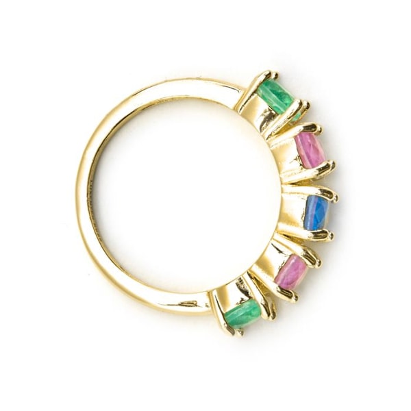 Ring - Luxenter - Akma - Silver 925 - Multicolored zircon - Gold 18k mångfärgad 12