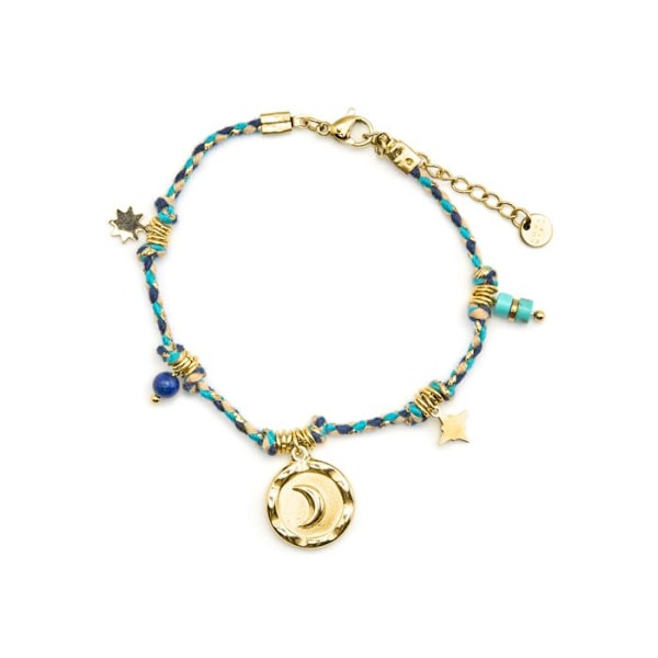 Armband - Luxenter - Liskel - Guld 18k - Mörkblå kristall - 16 cm + 3 cm förlängning Mörkblå