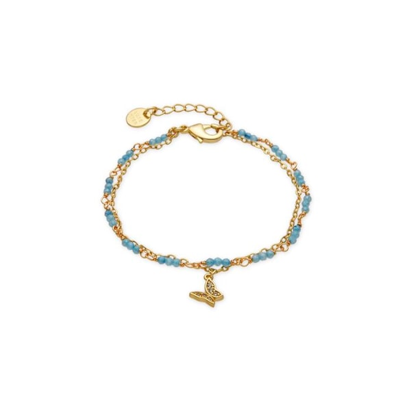 Armbånd - Luxenter - Zinli - Blå krystal - 18k guld - 16cm + 3cm forlængelse Blå