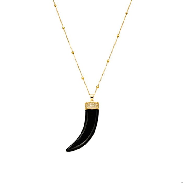 Collier - Luxenter - Arhew - 18k guld - Rhodium belægning - Sort harpiks Svart