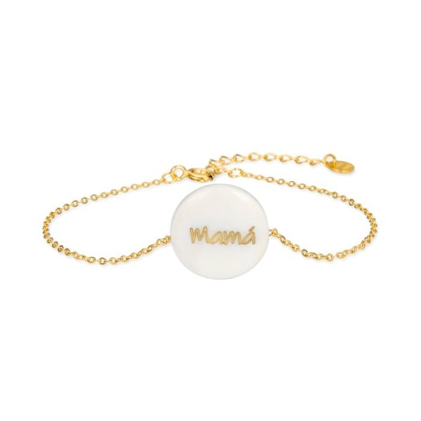 Armband - Luxenter - Mamma - Silver 925 - Vit mussla - Guld 18K Vit, Gul