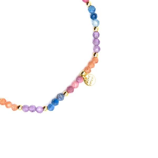 Armbånd - Luxenter - Linshu - Sølv 925 - Guld 18k - Multifarvede krystaller Flerfärgad