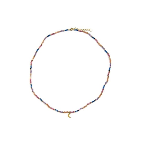 Collier - Luxenter - Linshu - Silver 925 - Guld 18k - Flerfärgade kristaller Flerfärgad