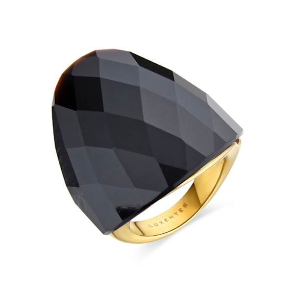 Ring - Luxenter - Konsil - Quartz onyx hydrothermal - 18 karat guld - 32,3 mm svart 12