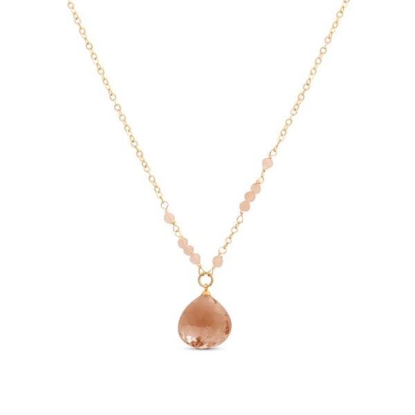 Collier - Zoqoyi - 18 Karat Guldplateret Legering - Røgkvarts - One Size - Kvinde kastanj