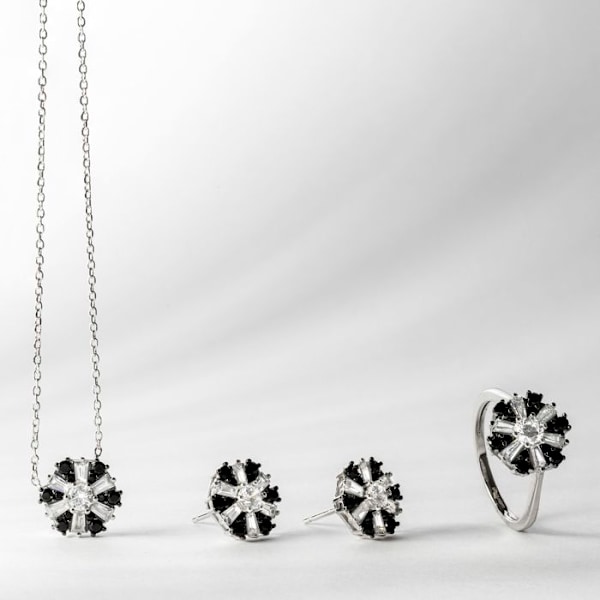 Boucles d'oreilles Luxenter i 925 sølv og zirkonium onyx belagt med rhodium - Lorush