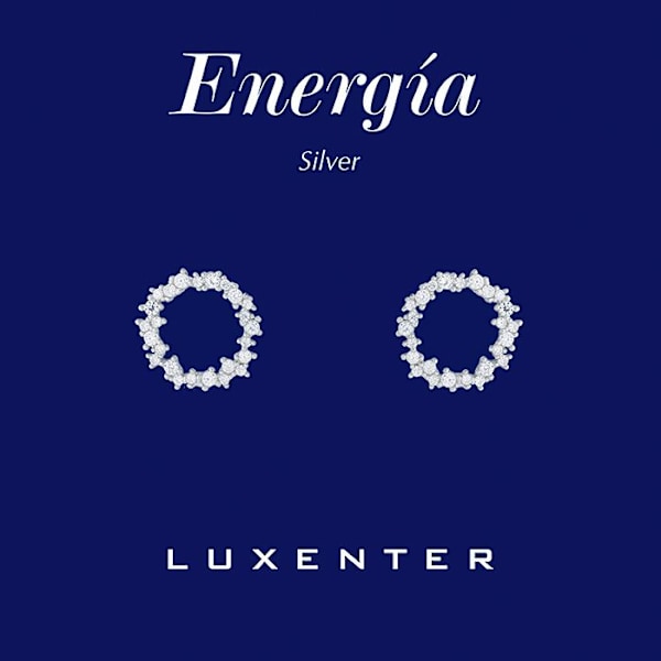 Boucles d'oreilles i 925 sølv fra Luxenter med glitrende zirkoner belagt med rhodium - Thilak
