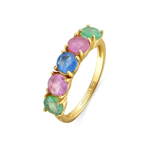 Ring - Luxenter - Akma - Silver 925 - Multicolored zircon - Gold 18k mångfärgad 12