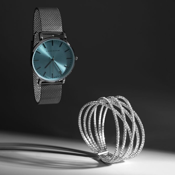 Armband - Luxenter - Mobu - Rhodiumfinish - Zirkoniumoxid - Silverfärgad